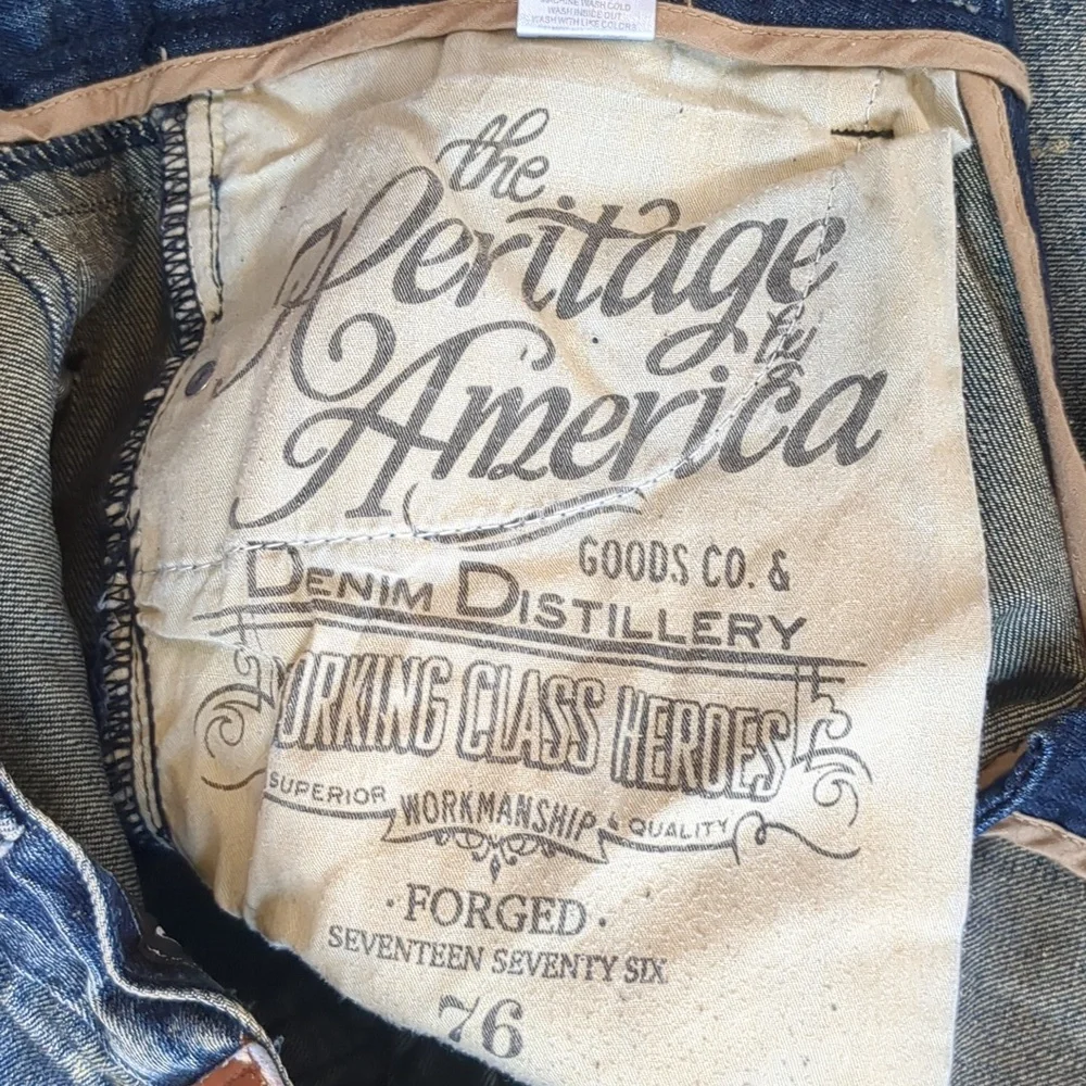 The Heritage by America men's blue denim size 32X33 pants - Picture 8 of 15